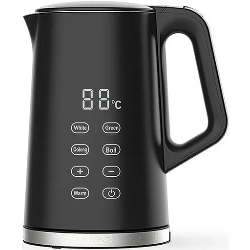 Електрочайник Castle CK-04B, чорний, 2200W, 1.7 л, дисковий, подвійні стінки: нержавіюча сталь, пластик, функція регулювання та - фото 1