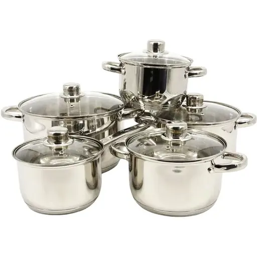 Набір каструль з кришками A-Plus 1293, 10 предметів - фото 1