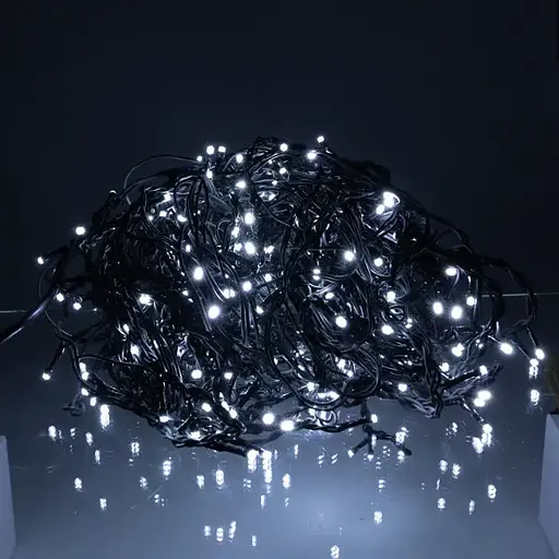 Вулична гірлянда Бахрома GarlandoPro 25 м 405 LED чорний дріт Білий 25MBW