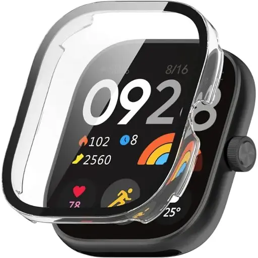 Чохол-накладка DK для Xiaomi Redmi Watch 4 Пластик Gloss Glass Full Cover (clear)