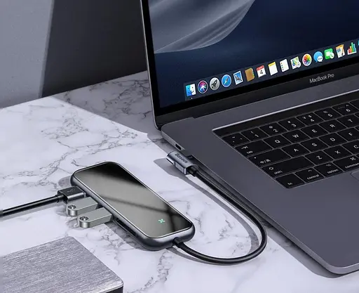 Розгалужувач Baseus Multi-functional Hub (Type-C to 3xUsb3.0+HD4K+SD / TF+PD) CAHub-CZ0G - фото 2