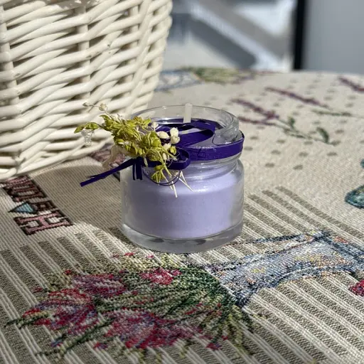 Пасхальная свеча фиолетовая в баночке маленькая MIS LT - фото 3