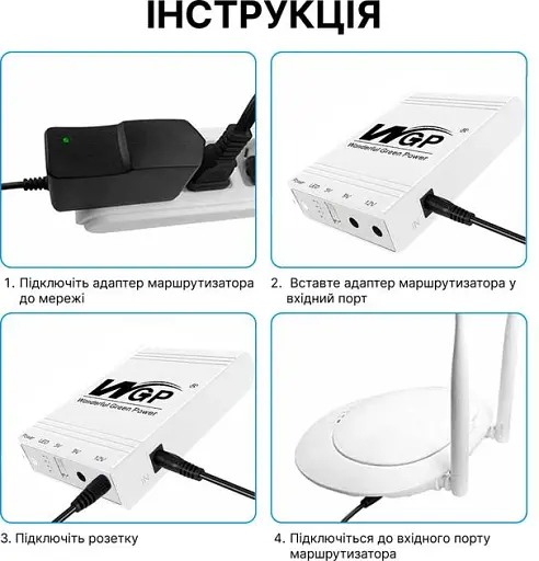 Повербанк для маршрутизатора WGP MINI DC 10400mah 5v 9v 12v 32.56Wh White - фото 8