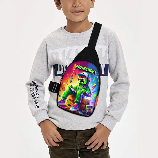 Сумка через плече дитяча Minecraft Кріпер 29х17 см сумка слінг для хлопчика (02105)