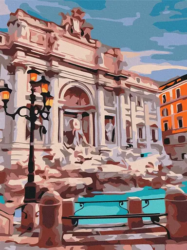 Картина за номерами на підрамнику Brushme Фонтан Ді Треві Рим