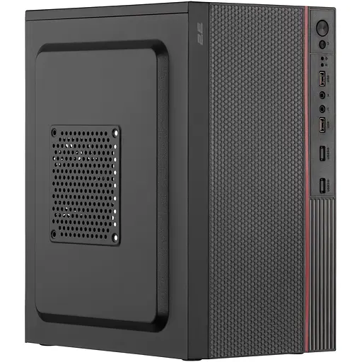 2E Корпус TeamX TMX03 з БЖ 2E ATX400W, 2xUSB2.0, 1x80мм, VGA 220мм, mATX, чорний