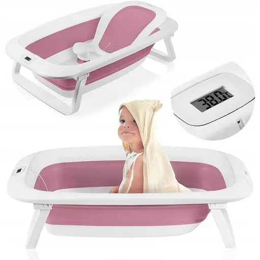 Складана ванна Lionelo Baby Bubble з термометром Pink Magnolia (LOC-BABY BUBBLE PINK MAGNOLIA) - фото 2