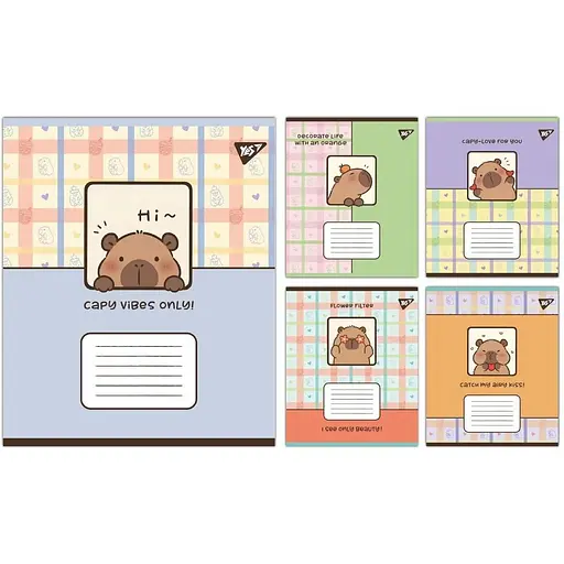 Зошит учнівський "Капібара Capy vibes Yes 767952 12 аркушів 1 шт. в асортименті - фото 1