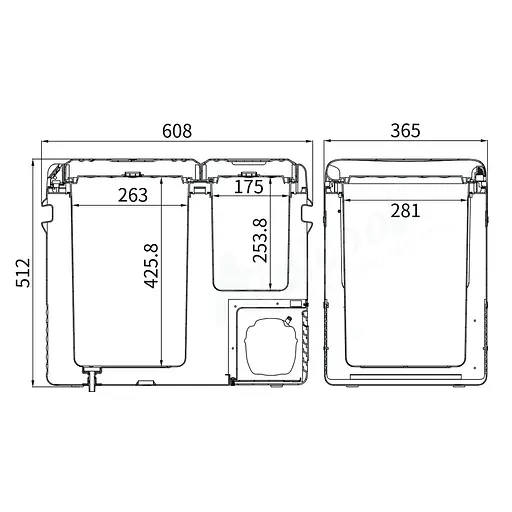 Компрессорный автохолодильник Alpicool CLS55 (41 литр). Двухкамерный - фото 6