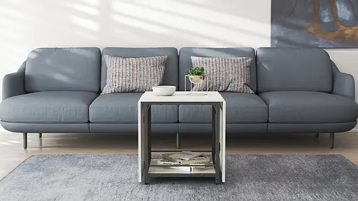 Стол журнальный трансформер Куб Комбо Ferrum-decor 540x532x500 Черный металл ДСП Бетон 16 мм (FRD-105155) - фото 12