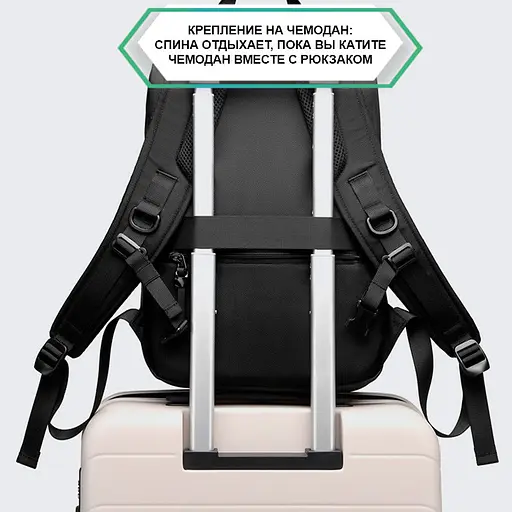 Рюкзак міський Ozuko 9474 14л для ноутбука до 15,6" Black (16196) - фото 6