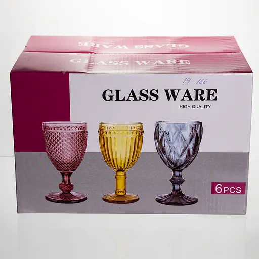 Набор бокалов для вина 6 штук 240 мл винные бокалы на ножке стеклянные фужеры для вина подарочные Yiwu HP-19-166 - фото 5