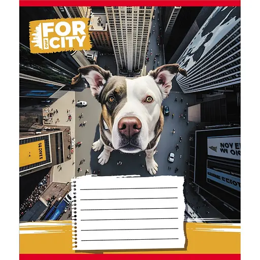 Зошит учнівський "Собака в місті" Leader 024-560077L-3 в лінію, 24 аркуші - фото 1
