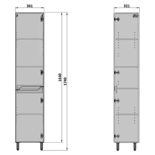Пенал підлоговий Nautilus Prime 36 см універсальний підвісний/підлоговий білий PPrime-36, Білий - фото 4