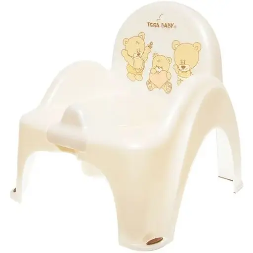 Горщик крісло дитячий антиковзкий Tega Baby Teddy Bear white pearl - фото 1
