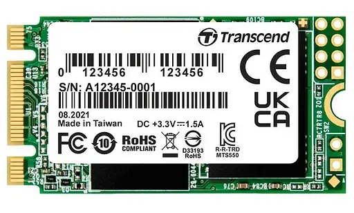 Твердотільний накопичувач M.2 250Gb, Transcend 425S, SATA3, 3D TLC, 500/330 MB/s, формат 2242 (TS250GMTS425S) - фото 1