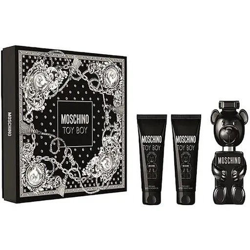 Набір для чоловіків Moschino Toy Boy: Парфумована вода 50 мл + Гель для душу 50 мл + Бальзам після гоління 50 мл