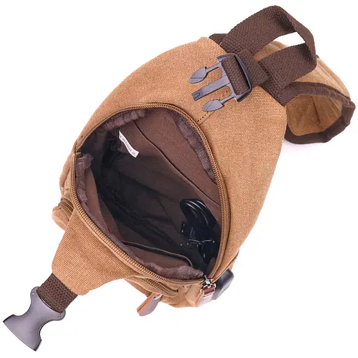 Практична чоловіча сумка через плече із USB кабелем текстильна 15х31х6 см Vintage 15х31х6 см 000221884 - фото 4