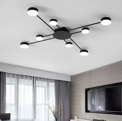 Стельова люстра-супутник в чорному кольорі | Арт. MD 8030 BK | Line F - фото 4