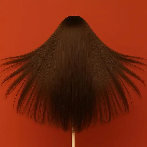 Парик аниме прямые волосы 70 см длинная челка женская каштановая - фото 2