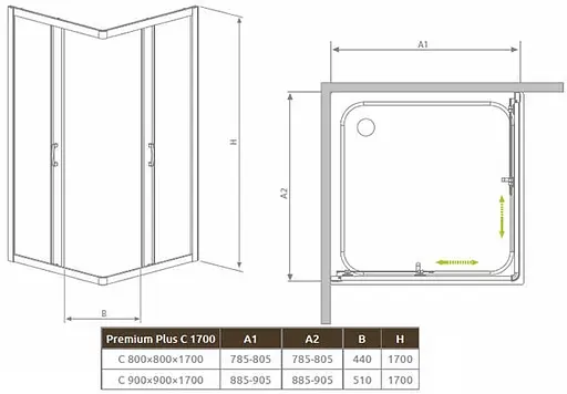 Душова кабіна Radaway Premium Plus C 80x80x170 скло коричневе 30461-01-08N - фото 4