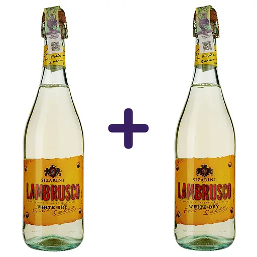 Вино ігристе Sizarini Lambrusco White Dry біле сухе 0.75 л х 2 шт.