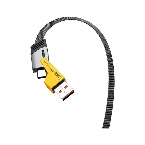 Кабель XO NB283, 4-in-1 Braided Flat Cable/Data Cable Черный - фото 1