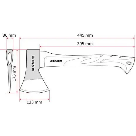 Топор Alloid ручка из фибергласа 1000 г 45 см (AF-70141000) - фото 2