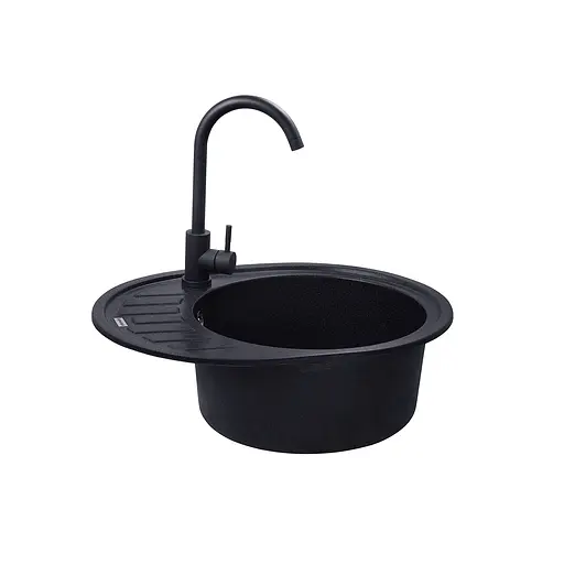 Кухонная мойка гранитная Kroner KRP Komposit SCH-6250 CV027413, Черный - фото 5