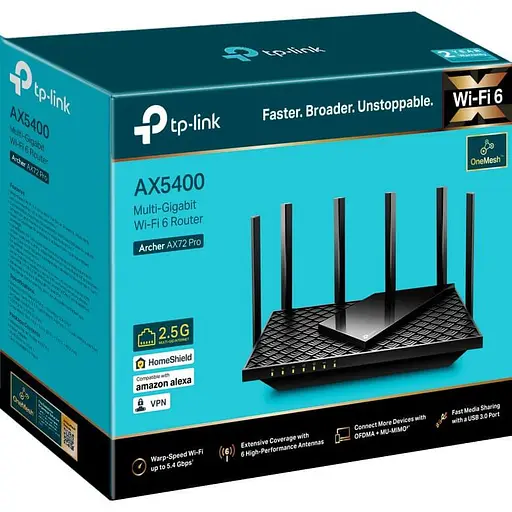 Роутер TP-Link Archer AX72 Pro AX5400 Black 802.11ax (Archer AX72 Pro) - фото 4