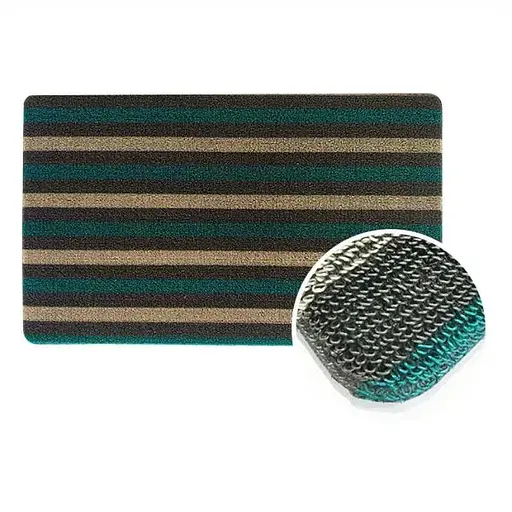 Дверний килимок Lovely Svi з петлевою щетиною 40 x 60 для внутрішнього зовнішнього входу - зелена полоска (51022)