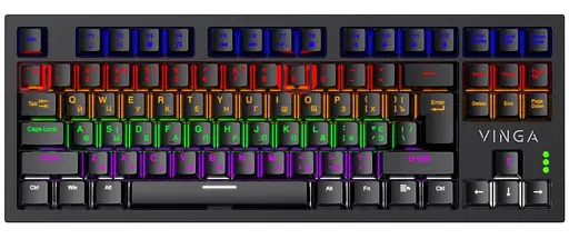 Клавіатура Vinga KBGM-110 87 key LED Blue Switch USB Black (KBGM-110 Black) - фото 1