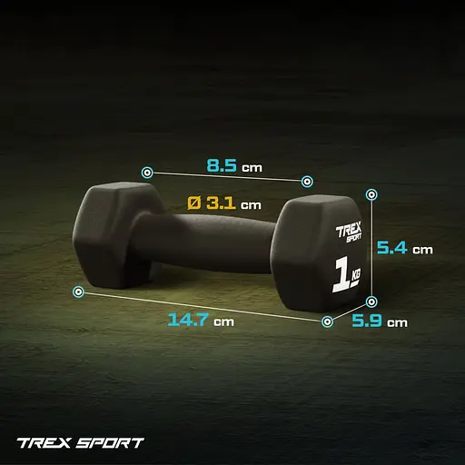 Гантели для фитнеса Trex Sport неопреновые TX-010VD 2x1кг - фото 6