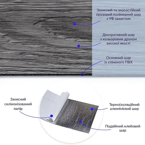 Самоклеящаяся виниловая плитка 152.4х914.4х1.5мм Пепельное дерево, цена за 1 шт. (СВП-003) Матовая SW-00000284 - фото 2