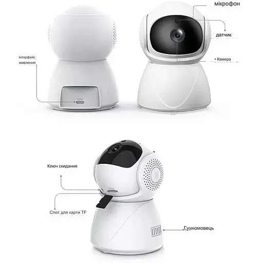IP камера відеоспостереження RIAS Y10 (YI Iot APP) Wi-Fi 1080р 2MP White - фото 3