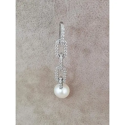 Серебряная подвеска Qvaliz с жемчугом и фианитами. 90300356 - фото 2