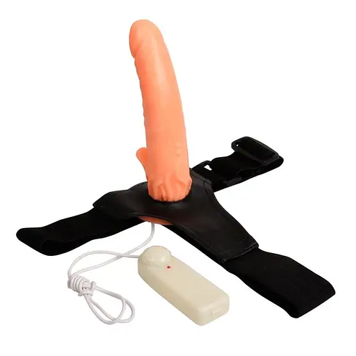 Страпон с вибрацией Baile Ultra Passionate Harness, 20 см (телесный) - фото 2