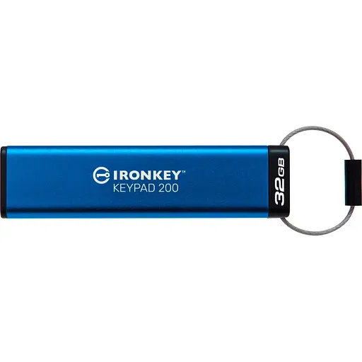 USB флеш накопитель Kingston 32 ГБ IronKey Keypad 200 AES-256 Encrypted Blue USB 3.2 (IKKP200/32 ГБ) - фото 5