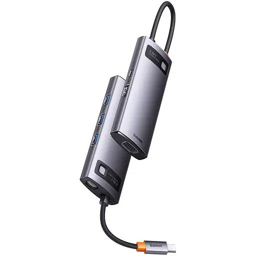 Хаб - док-станция Baseus WKWG030013 Metal Gleam Series 6-in-1 Type-C HUB Docking Station - фото 3