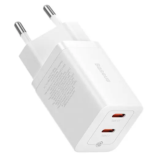 Блок зарядний пристрій Baseus GaN5 Pro Wall charger 2 Type-C 40 W (CCGP180102) білий - фото 2