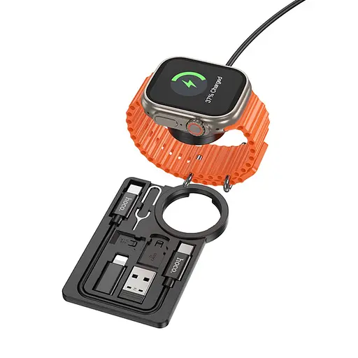 Бездротовий зарядний пристрій Watch Hoco CW58 чорний - фото 3