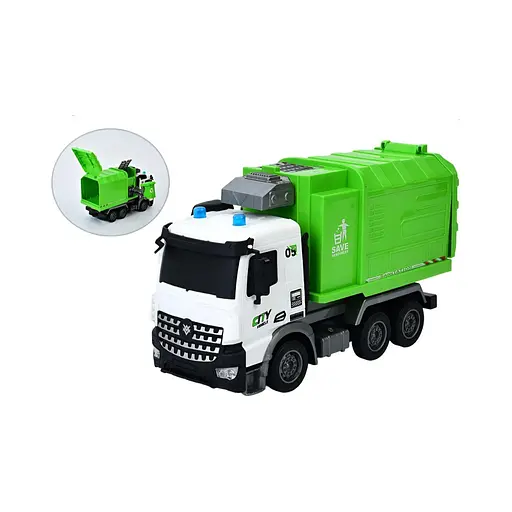 Радіокероване сміттєвозне авто YJ-117-1, 1:14, акумулятор, світло, рухомі деталі, гумові колеса, USB-зарядка - фото 2