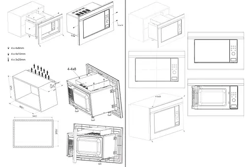 Микроволновая печь Hansa встраиваемая 20л 700Вт гриль дисплей черный - фото 5