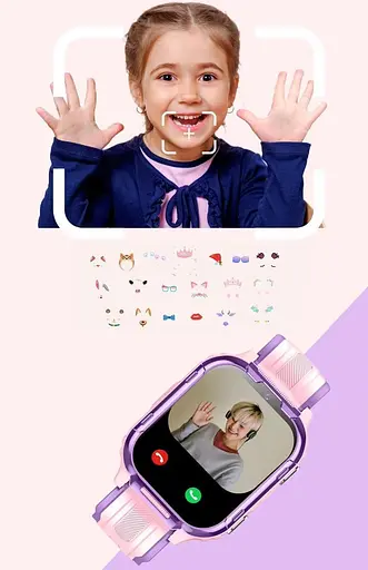 Детские смарт-часы Lemfo D55, 4G GPS Wi-Fi SIM розовый - фото 4