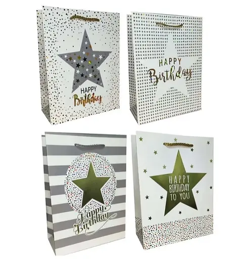 Набір подарункових пакетів H. Birthday, картон, 31x42x12 см, 4 шт. в упаковці, BL2402-203