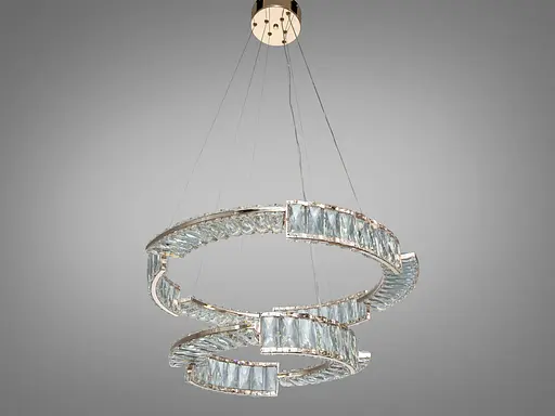 Світлодіодна люстра Romin підвісна 2 кільця золото 86 Вт - фото 3