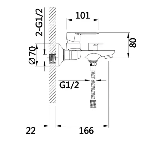 Змішувач для ванни Lidz Latwa 006 (k35) LDLAT006WHI45424 White - фото 2