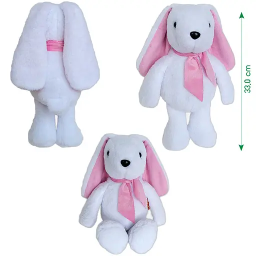 Іграшка м'яконабивна Зайченя МС 080501-09 білий 33 см - фото 3