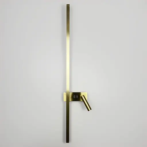 Латунне лінійне бра 120 см зі спотом справа та 2-ма вимикачами Арт. WB 121/1200 R AB Line F - фото 7