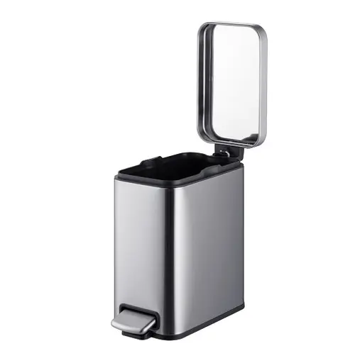 Мусорное ведро Mixxus Premium Quadro-TC0105 SS Color с плавным закрытием прямоугольное 5 л нержавейка (MI7062)  - фото 2